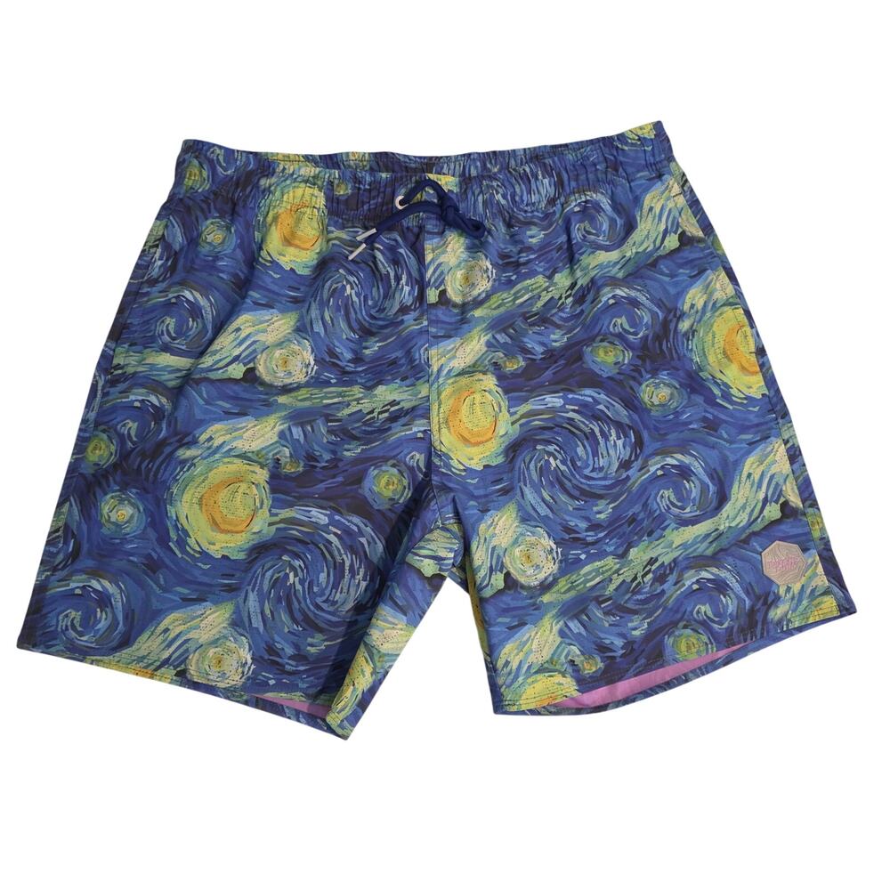 Psycho Tuna Starry Night All Over Print Swim Trunks Men's Size XL